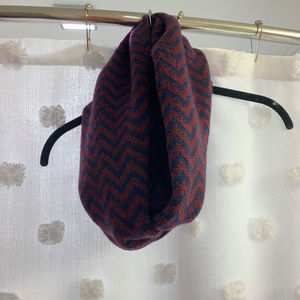 J. Crew Maroon & Navy Chevron Knit Infinity Scarf